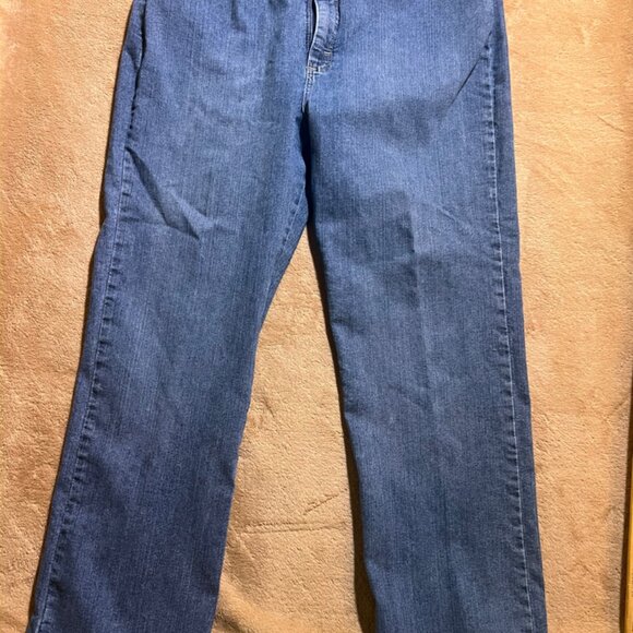 Lee Women 16 Petite Denim Blue Classic Fit Straight Leg 5 Pocket Jeans (V) - Picture 1 of 8